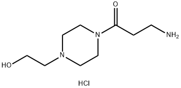 3-Amino-1-[4-(2-hydroxyethyl)-1-piperazinyl]-1-propanone hydrochloride 结构式