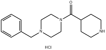 (4-Benzyl-1-piperazinyl)(4-piperidinyl)methanonehydrochloride 结构式
