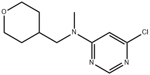 6-Chloro-N-methyl-N-(tetrahydro-2H-pyran-4-ylmethyl)-4-pyrimidinamine 结构式