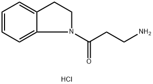 3-Amino-1-(2,3-dihydro-1H-indol-1-yl)-1-propanonehydrochloride 结构式