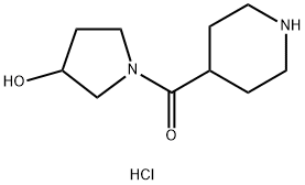 (3-Hydroxy-1-pyrrolidinyl)(4-piperidinyl)-methanone hydrochloride 结构式