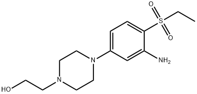 2-{4-[3-Amino-4-(ethylsulfonyl)phenyl]-1-piperazinyl}-1-ethanol 结构式