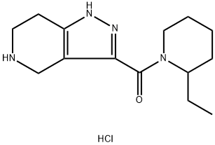 (2-Ethyl-1-piperidinyl)(4,5,6,7-tetrahydro-1H-pyrazolo[4,3-c]pyridin-3-yl)methanone HCl 结构式