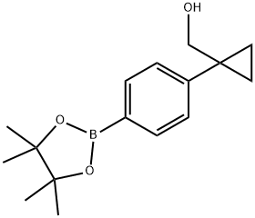 (1-(4-(4,4,5,5-四甲基-1,3,2-二氧硼戊烷-2-基)苯基)环丙基)甲醇 结构式