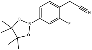 2-(2-氟-4-(4,4,5,5-四甲基-1,3,2-二氧硼杂环戊烷-2-基)苯)乙腈 结构式