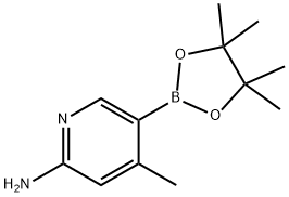 4-甲基-5-(4,4,5,5-四甲基-1,3,2-二氧杂环戊硼烷-2-基)吡啶-2-胺 结构式