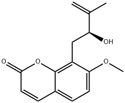 8-(2-羟基-3-甲基-3-丁烯基)-7-甲氧基香豆素 结构式