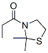 Thiazolidine,  2,2-dimethyl-3-(1-oxopropyl)-  (9CI) 结构式