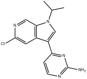 4-(5-氯-1-异丙基-1H-吡咯并[2,3-C]吡啶-3-基)嘧啶-2-胺 结构式