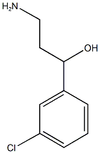 3-AMINO-1-(3-CHLOROPHENYL)PROPAN-1-OL 结构式