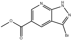 3-溴-1H-吡唑并[3,4-B]吡啶-5-羧酸甲酯 结构式