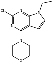 4-(2-Chloro-7-ethyl-7H-pyrrolo[2,3-d]pyrimidin-4-yl)morpholine 结构式