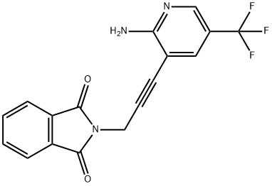 2-(3-(2-亚胺-5-(三氟甲基)-1,2-二氢吡啶-3-基)丙-2-炔-1-基)异二氢吲哚-1,3-二酮 结构式