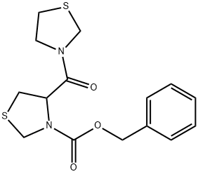 4-[(Thiazolidin-3-yl)carbonyl]thiazolidine-3-carboxylic acid benzyl ester 结构式