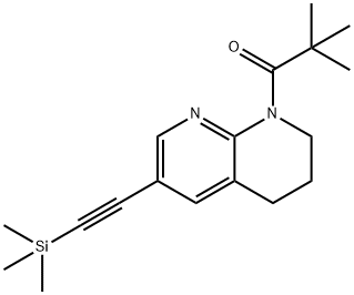 2,2-二甲基-1-(6-((三甲基甲硅烷基)乙炔基)-3,4-二氢-1,8-萘啶-1(2H)-基)丙烷-1-酮 结构式