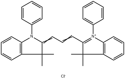 2-[(E)-5-(3,3-二甲基-1-苯基-1,3-二氢-2H-吲哚-2-亚基)-1-丙烯基]-3,3-二甲基-1-苯基-3H-吲哚氯化物 结构式