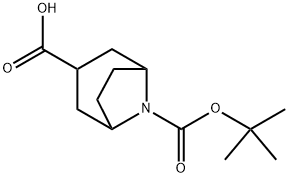 (3-内型)-8-氮杂双环[3.2.1]辛烷-3,8-二羧酸8-(1,1-二甲基乙基)酯 结构式