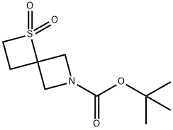 1-硫杂-6-氮杂螺[3.3]庚烷-6-羧酸叔丁酯 1,1-二氧化物 结构式