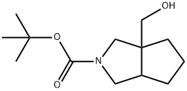 3a-Hydroxymethyl-hexahydro-cyclopenta[c]pyrrole-2-carboxylic acid tert-butyl ester 结构式