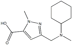 3-((cyclohexyl(methyl)amino)methyl)-1-methyl-1H-pyrazole-5-carboxylic acid 结构式