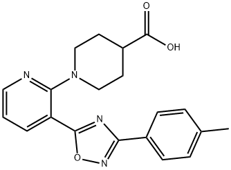 1-{3-[3-(4-Methylphenyl)-1,2,4-oxadiazol-5-yl]pyridin-2-yl}piperidine-4-carboxylicacid 结构式