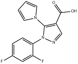 1-(2,4-二氟苯基)-5-(1H-吡咯-1-基)-1H-吡唑-4-羧酸 结构式