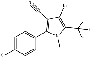 2-对氯苯基-4-溴-1-甲基-5-三氟甲基吡咯-3-腈 结构式
