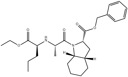 (2S,3AS,7AS)-1-[2-[乙氧基羰基-(S)-胺基]-(S)-丙酰基八氢吲哚-2-羧酸苄酯] 结构式