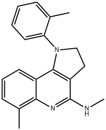 1-(2-methylphenyl)-4-methylamino-6-methyl-2,3-dihydropyrrolo(3,2-c)quinoline 结构式