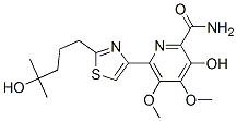 3-Hydroxy-6-[2-(4-hydroxy-4-methylpentyl)-4-thiazolyl]-4,5-dimethoxy-2-pyridinecarboxamide 结构式