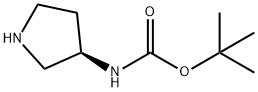 (R)-3-叔丁氧羰基氨基吡咯烷 结构式