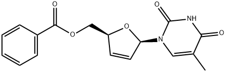 5'-苯甲酰基-2',3'-二脱氢-3'-脱氧胸腺嘧啶(5'-苯甲酰基-D4T) 结构式