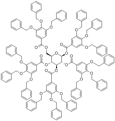 1,2,3,4,6-Penta-O-(3,4,5-tri-O-benzylgalloyl)-b-D-glucopyranose 结构式