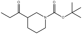 3-丙酰基哌啶-1-甲酸叔丁酯 结构式