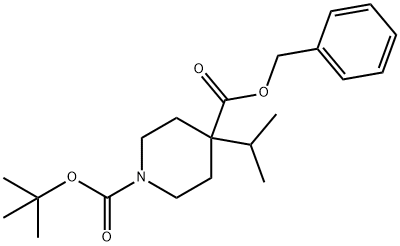 N-BOC-4-异丙基-4-哌啶甲酸苄酯 结构式