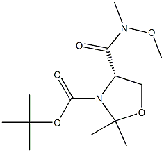 (S)-3-N-BOC-4-(甲氧基-甲基-氨基甲酰胺基)-2,2-二甲基噁唑烷 结构式