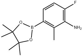 5-Fluoro-2-Methyl-3-(4,4,5,5-Tetramethyl-1,3,2-Dioxaborolan-2-Yl)Aniline 结构式