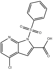 4-氯-1-(苯磺酰基)-1H-吡咯[2,3-B]吡啶-2-羧酸 结构式