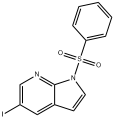 1-BENZENESULFONYL-5-IODO-1H-PYRROLO[2,3-B]PYRIDINE 结构式