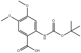 2-叔丁氧基羰氨基-4,5-二甲氧基苯甲酸 结构式