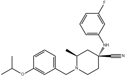 4-((3-Fluorophenyl)aMino)-1-(3-isopropoxybenzyl)-2-Methylpiperidine-4-carbonitrile 结构式