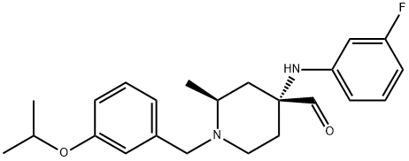 4-((3-Fluorophenyl)aMino)-1-(3-isopropoxybenzyl)-2-Methylpiperidine-4-carbaldehyde 结构式