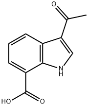 3-乙酰基-1H-吲哚-7-羧酸 结构式