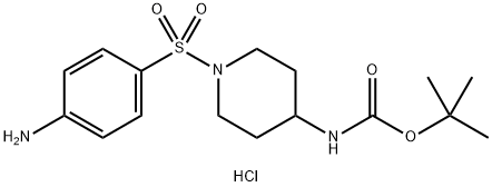 [1-(4-Amino-benzenesulfonyl)-piperidin-4-yl]-carbamic acid tert-butyl ester hydrochloride 结构式