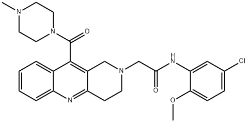 N-(5-chloro-2-Methoxyphenyl)-2-(10-(4-Methylpiperazine-1-carbonyl)-3,4-dihydrobenzo[b][1,6]naphthyridin-2(1H)-yl)acetaMide 结构式
