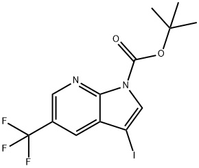 TERT-BUTYL 3-IODO-5-(TRIFLUOROMETHYL)-1H-PYRROLO-[2,3-B]PYRIDINE-1-CARBOXYLATE 结构式