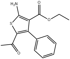 5-乙酰基-2-氨基-4-苯基噻吩-3-甲酸乙酯 结构式