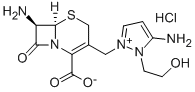 7Β-氨基-3-[3-氨基-2-(2-羟乙基)-1-吡唑鎓]甲基-3-头孢烯-4-羧酸-盐酸盐 结构式