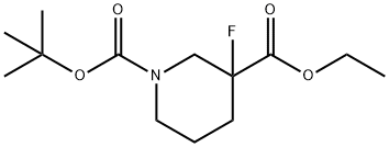 1-BOC-3-氟哌啶-3-甲酸乙酯 结构式