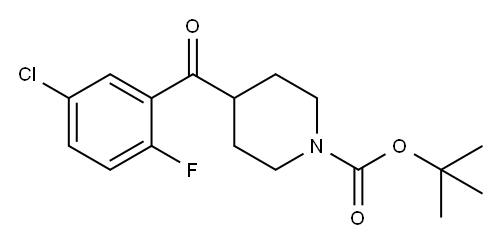 4-(5-氯-2-氟苯甲酰基)哌啶-1-甲酸叔丁酯 结构式